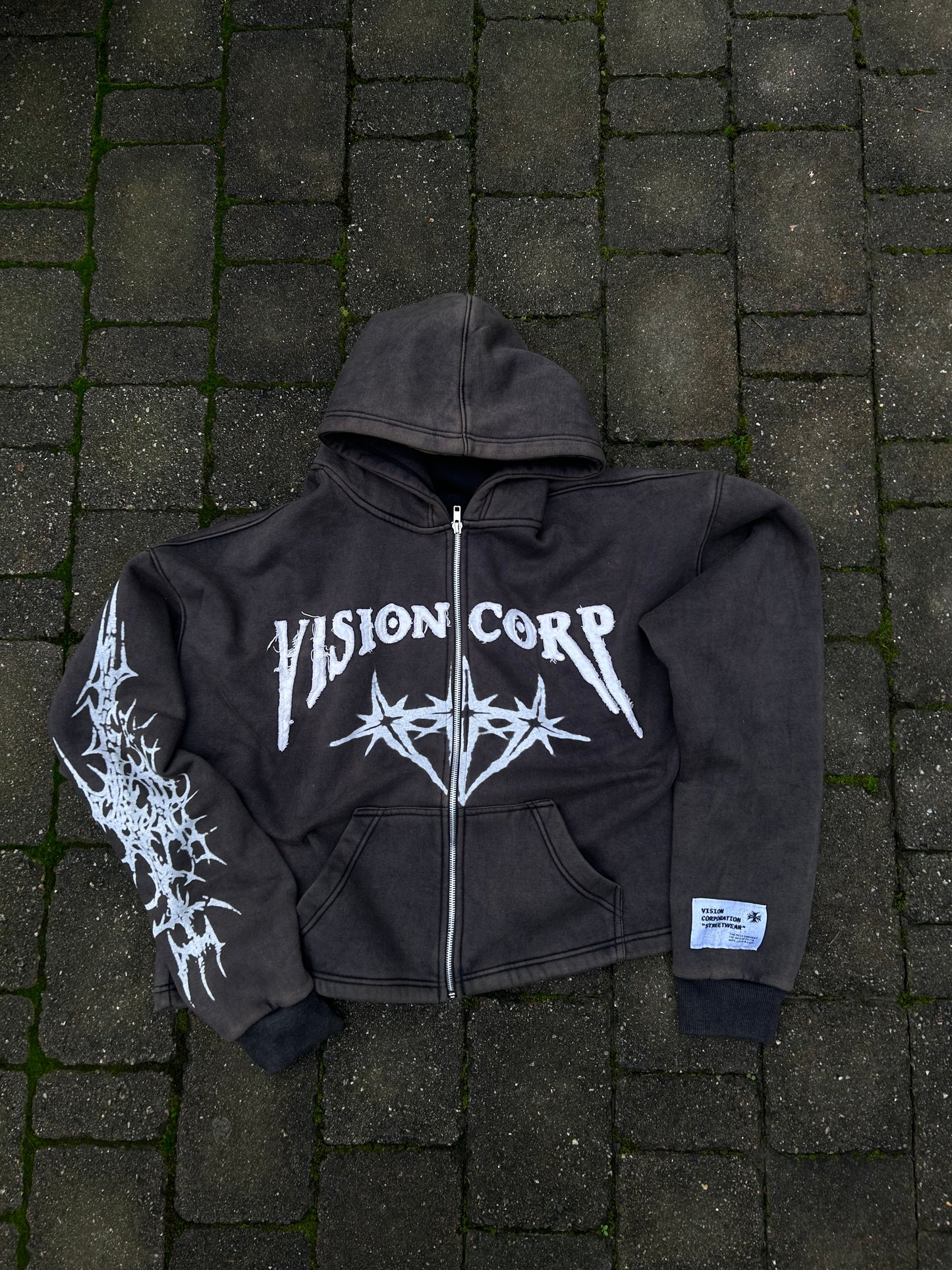 CHARCOAL "CORPORATION" ZIP-UP