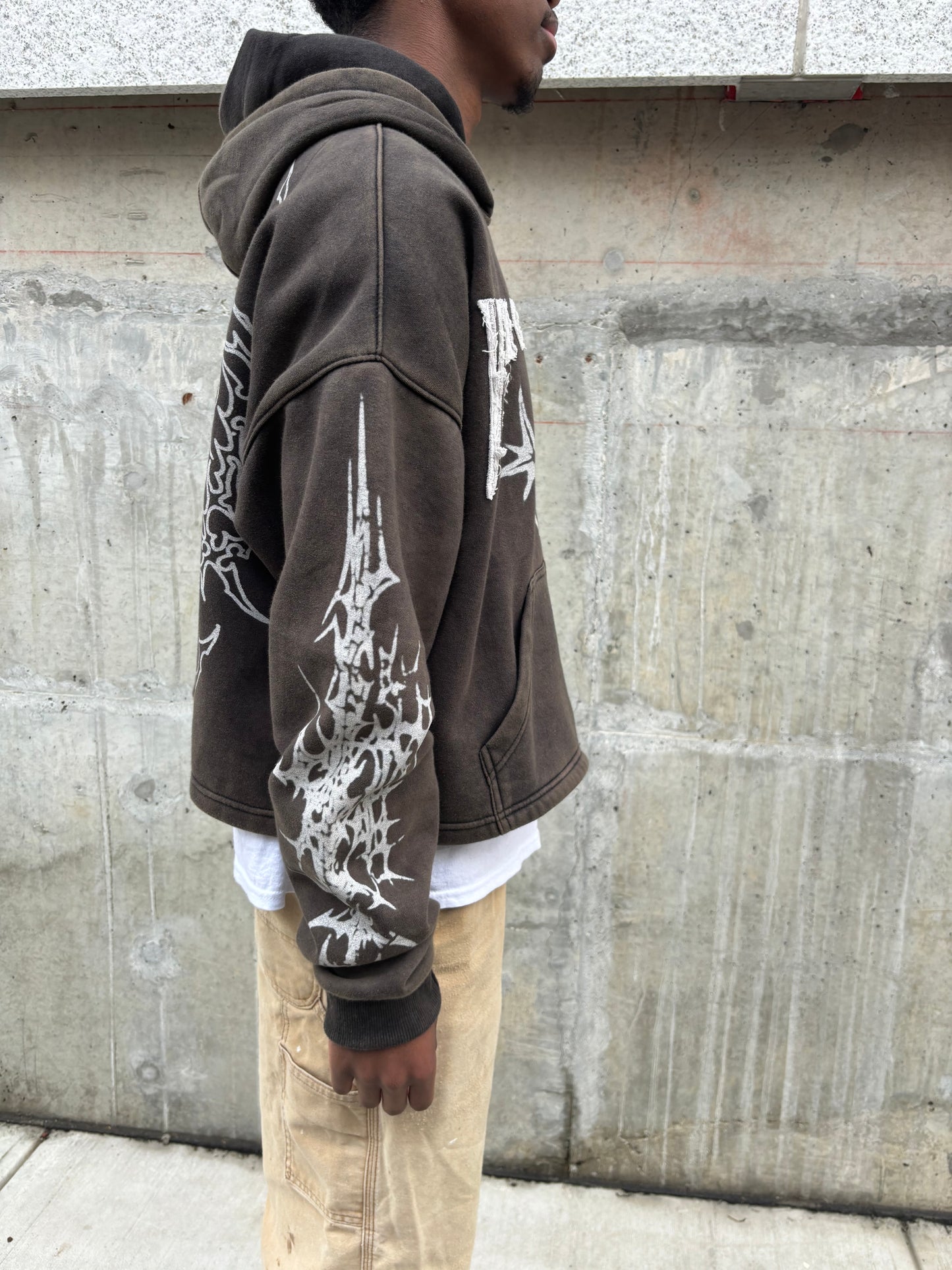 CHARCOAL "CORPORATION" ZIP-UP